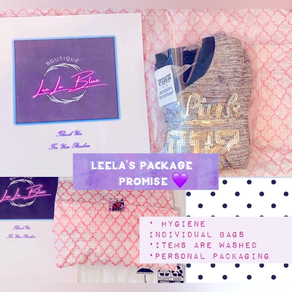 LeeLa’s Package Promise 💜 (picture is one example of shipping package)